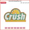Crush Orange Embroidery | Retro Soda Machine Design | Vintage Crush Drink Logo | Digital Embroidery File
