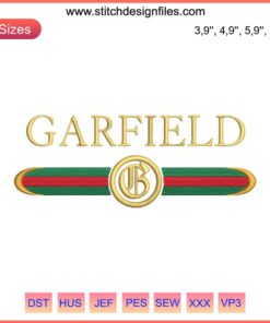Garfield Royal Luxury Embroidery File: Stylish cat design, trending gift machine embroidery for men & women.