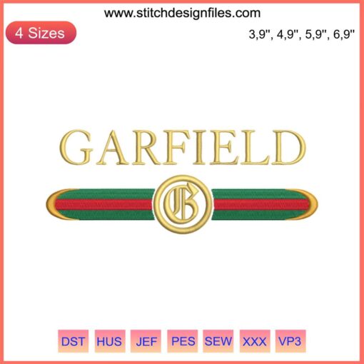 Garfield Royal Luxury Embroidery File: Stylish cat design, trending gift machine embroidery for men & women.