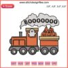 Kids Halloween Pumpkin Train Embroidery Design - Cute Boo Ghosts, Train, Boys Machine Stitch, Halloween Fun, DIY Pattern.