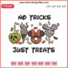Disney Halloween Embroidery: No Tricks Just Treats, Snack Goals, Spooky Design featuring iconic treats and ghostly elements.
