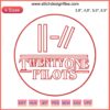 Unique embroidery design of Twenty One Pilots and Stranger Things art for movie music fans, perfect gift idea.