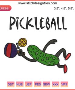 "I Love Pickleball" embroidery file, funny pickleball design, TTA idea, unique machine embroidery pattern.