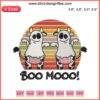 Ghost Cow Embroidery: Boo Moo Halloween Costume, Funny Farm Animal Design, Lazy Costume for Spooky Season Fun