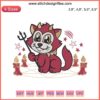 Kawaii Hellcat Embroidery Design: Chonky Cartoon Devil Cat for Witchcraft, Perfect for Machine Embroidery Files.