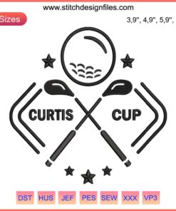 "Curtis Cup Champions Embroidery Design | Golf Tournament Logo Machine File | Sport Embroidery Pattern"