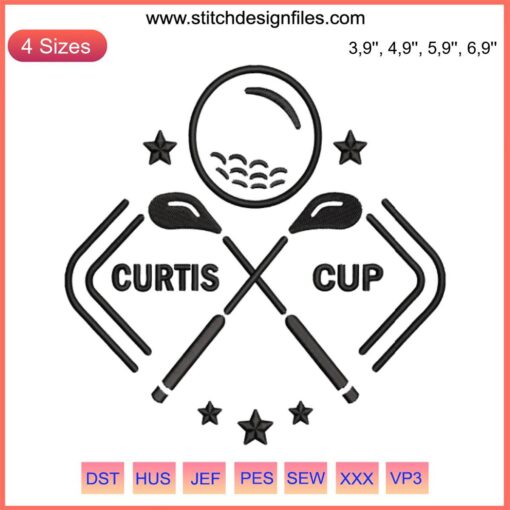 "Curtis Cup Champions Embroidery Design | Golf Tournament Logo Machine File | Sport Embroidery Pattern"