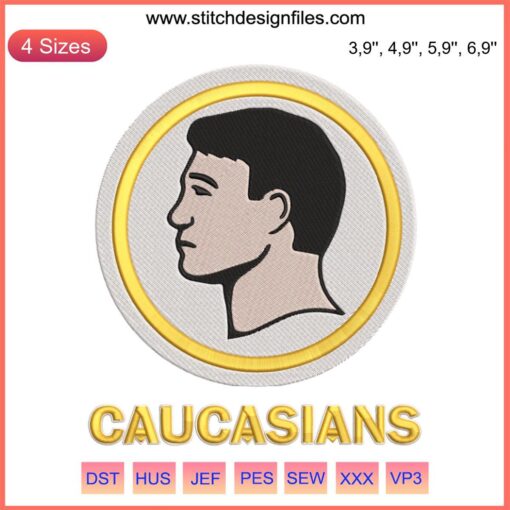 Washington Caucasians Rednecks Embroidery design featuring Caucasians Pride Machine Design File, digital download for stitching.