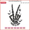 Skeleton Hand Halloween Embroidery Design | Creep It Real | Digital File | Spooky Skeleton Hand Stitch | DIY Halloween Decor