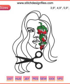 Mahsa Amini Women's Rights Life Freedom Embroidery Design, Iran Women's Rights Machine, Empowerment, Feminist Art