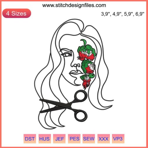 Mahsa Amini Women's Rights Life Freedom Embroidery Design, Iran Women's Rights Machine, Empowerment, Feminist Art