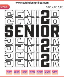 Senior School Teacher Graduation Embroidery Design File, Class of 2022, Machine Embroidery Pattern, Digital Download