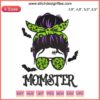 Leopard Momster Bun Halloween Embroidery Design: Trendy Messy Bun with Shading, Ideal for Halloween Outfit Machine Embroidery.
