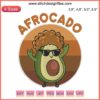 Afrocado embroidered design featuring a vintage-style cute avocado with an afro; unique gift idea for avocado lovers.