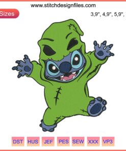 Stitch Oogie Boogie Embroidery Design | Disney Halloween | Nightmare Before Christmas Theme | Unique Sewing Pattern