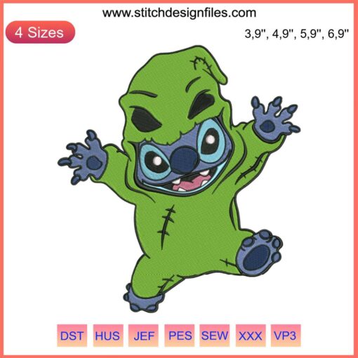 Stitch Oogie Boogie Embroidery Design | Disney Halloween | Nightmare Before Christmas Theme | Unique Sewing Pattern