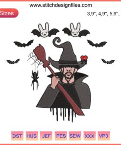 Bad Bunny Un Halloween Sin Ti Embroidery: Festive Un Verano Sin Ti design featuring Halloween themes.