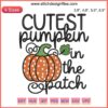 Adorable pumpkin embroidery design for baby girl; perfect for kids' fall, Halloween, and Thanksgiving outfits.
