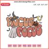Retro Cute Ghost Embroidery: "Hocus Focus Groovy Funny" Halloween Costume Design, Nostalgic 60s Style Spirit with Funky Motifs.