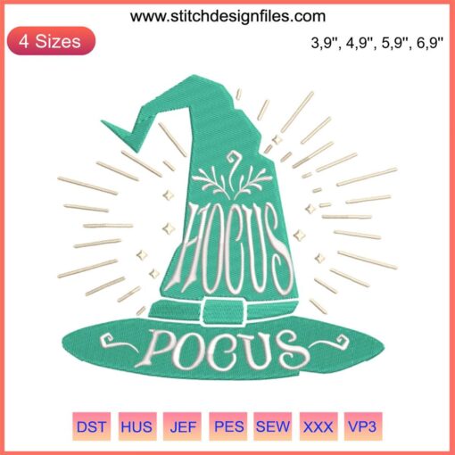 Witch Hat Embroidery Design: Hocus Pocus 2022 | Halloween Decor | Spooky Sewing Pattern | Unique Crafting Accessory