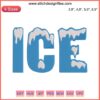 "Ice Baby Embroidery Design: Spooky Ice Sign for Halloween, Machine Design File featuring 'Ice' Skeleton Font for Crafts"