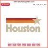 Houston Retro Embroidery design featuring Texas baseball theme, vintage machine embroidery with nostalgic elements.