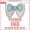 Matching Tweedle Dee Tweedle Dum Costume Embroidery Design for Couples Halloween - Vibrant Red and Yellow Accessories Included