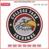 College Park Skyhawks NBA embroidery design file: detailed sport team logo embroidery pattern for digital crafting.