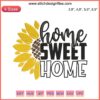 Sunflower Quote Welcome Sign Embroidery Design | Home Sweet Home | Machine Stitched Text Art | Charming Home Decor