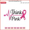 Pink Cancer Ribbon Embroidery with Heartbeat Design, Breast Cancer Survivor Machine Design, Think Pink Awareness.