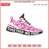 Pink Ribbon Embroidery Running Shoes Design | Breast Cancer Awareness | Together We Fight | Inspirational Athletic Footwear