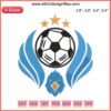 Modern Flying Eagle Soccer Logo Embroidery; Dynamic Eagle Football Design File; Machine Embroidery Sports Emblem.