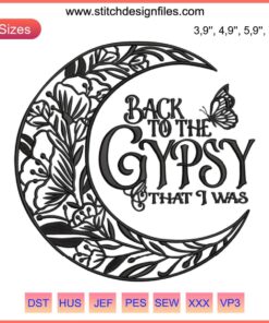 Stevie Nicks Gypsy Boho Witch Embroidery Design File; Funny Quote, Machine Stitch, Vintage-Inspired, Digital Art.