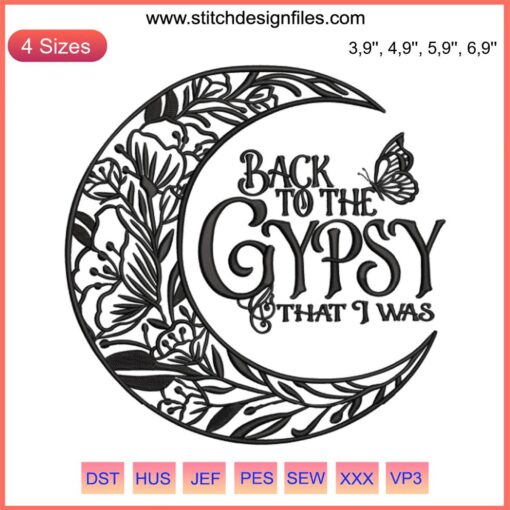 Stevie Nicks Gypsy Boho Witch Embroidery Design File; Funny Quote, Machine Stitch, Vintage-Inspired, Digital Art.