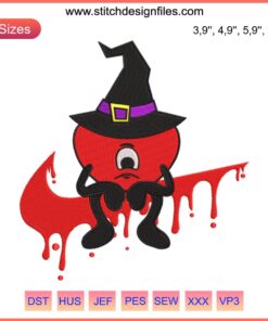 Sad Heart Witch Bad Bunny Embroidery Design | Un Verano Sin Ti Halloween Machine File | Halloween Embroidery Pattern