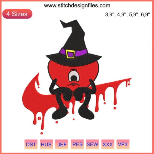 Sad Heart Witch Bad Bunny Embroidery Design | Un Verano Sin Ti Halloween Machine File | Halloween Embroidery Pattern