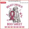 "Funny Halloween Ghost Costume: 'Breast Cancer Is Boo Sheet' Embroidery Design for Women, Pink Awareness, Festive Women's Apparel"
