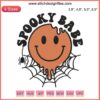 Retro Melting Smiley with "Spooky Babe" Text, Halloween-themed Embroidery Design for Mom.