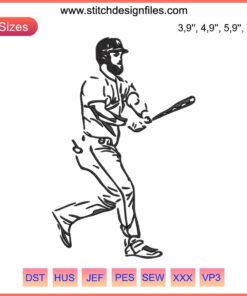 Philadelphia Phillies Bryce Harper MLB Embroidery Design 2022: Detailed Baseball Player in Team Colors, Perfect for Fan Gear