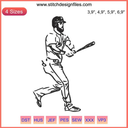 Philadelphia Phillies Bryce Harper MLB Embroidery Design 2022: Detailed Baseball Player in Team Colors, Perfect for Fan Gear