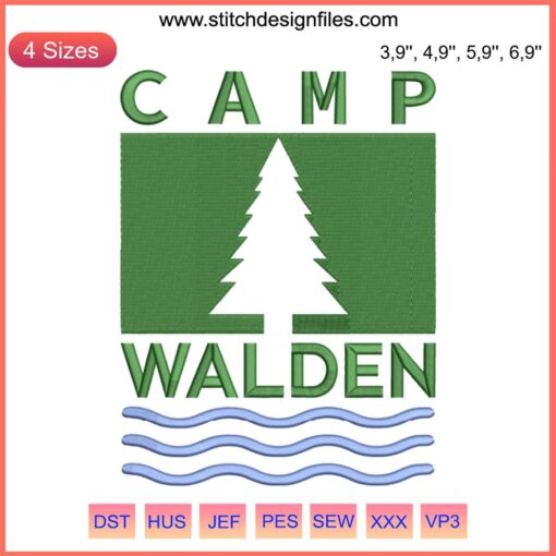 Camp Walden Parent Trap Embroidery Design: Iconic Camping Life, Perfect for Machine Embroidery Enthusiasts & Fans. Vintage Style.