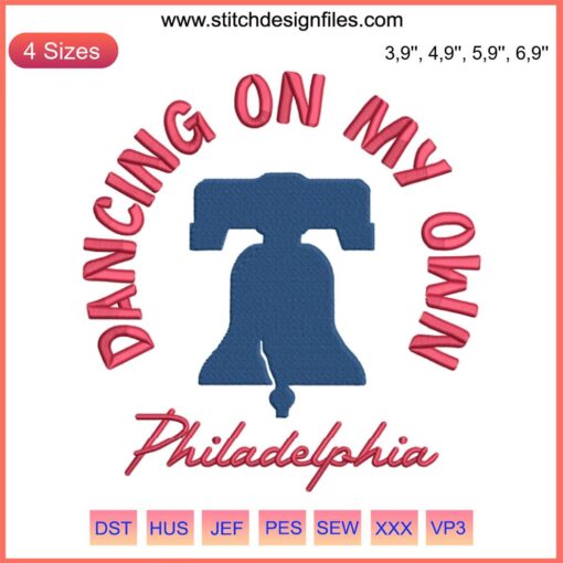 Philly Baseball 2022 Embroidery File: "Dancing On My Own" Design, Trending Digital Art for Philadelphia Fans