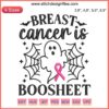 Boo Sheet Breast Cancer Awareness Embroidery: Ghost with Pink Ribbon Design, Funny Halloween Theme.