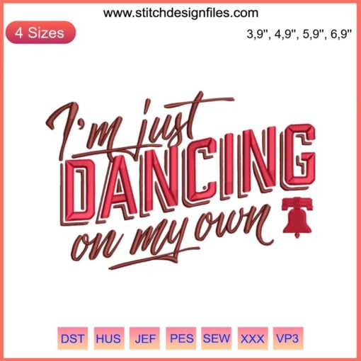 Philadelphia Phillies Dancing On My Own Embroidery Design File | Baseball-Themed Embroidery Pattern for Fans