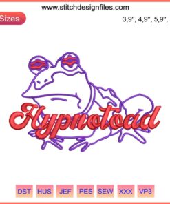 Frogs Hypnotoad Embroidery: Humorous Football Coach Frog Design, Machine Embroidery Pattern for Crafts and Apparel.