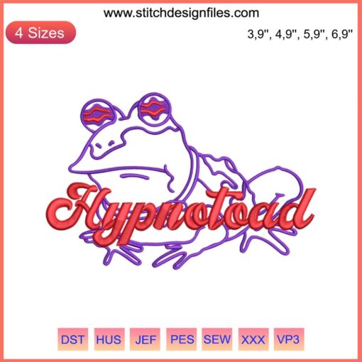 Frogs Hypnotoad Embroidery: Humorous Football Coach Frog Design, Machine Embroidery Pattern for Crafts and Apparel.