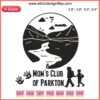 Mom's Club Of Parkton Embroidery Logo: Elegant typography, supportive moms graphic, community bonding theme, vibrant colors.