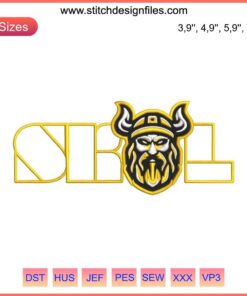 Minnesota Pride Embroidery File: Nordic pattern with Minnesota state and Scandinavian symbols for trendy crafts and apparel.