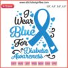 Blue Awareness Ribbon: "In November We Wear Blue" Diabetes Embroidery Design with awareness theme.