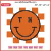 Tennessee retro smiley face embroidery file, checkerboard design, machine-ready, checkered pattern, vintage style.